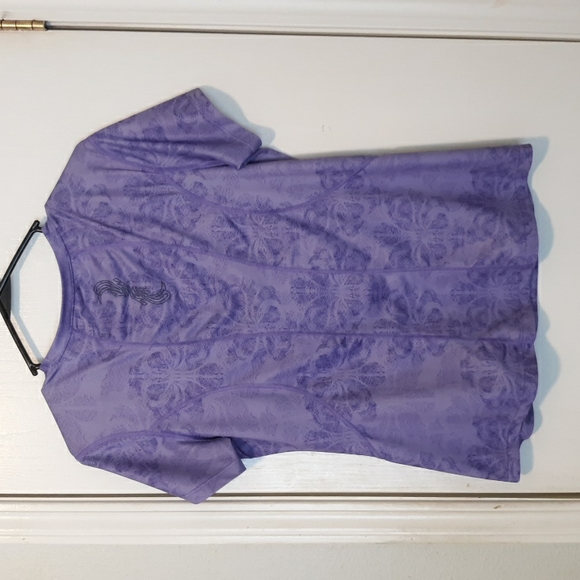 REI Women's V-neck Cap Sleeve Lavender Purple Print Pullover Top sz S - Picture 5 of 8